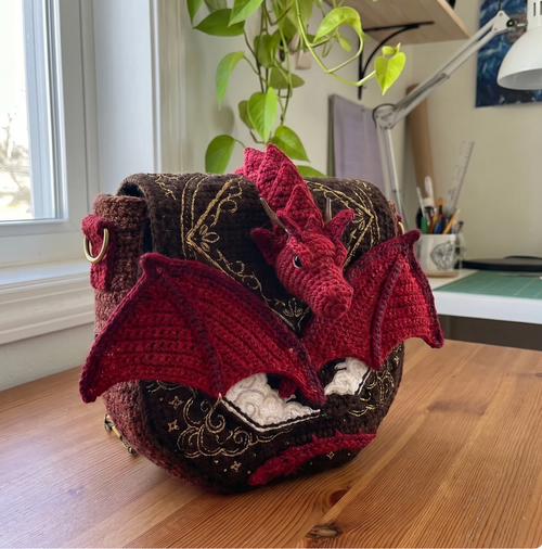 handmade dragon crochet bags