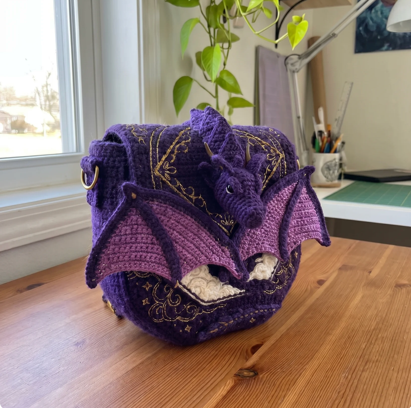 handmade dragon crochet bags